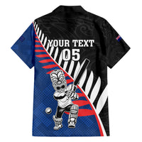 Custom New Zealand Auckland Cricket Family Matching Off Shoulder Maxi Dress and Hawaiian Shirt With Maori Pattern
