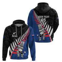Custom New Zealand Auckland Cricket Zip Hoodie With Maori Pattern