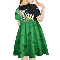 Custom New Zealand Central Districts Cricket Kid Short Sleeve Dress With Maori Pattern LT05 - Polynesian Pride