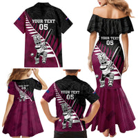 Custom New Zealand Northern Districts Cricket Family Matching Mermaid Dress and Hawaiian Shirt With Maori Pattern
