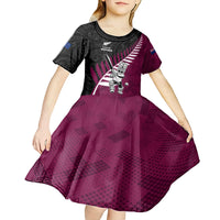 Custom New Zealand Northern Districts Cricket Kid Short Sleeve Dress With Maori Pattern LT05 - Polynesian Pride