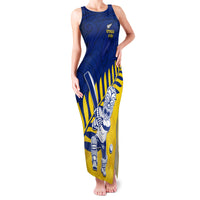 Custom New Zealand Otago Cricket Family Matching Tank Maxi Dress and Hawaiian Shirt With Maori Pattern