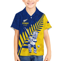 Custom New Zealand Otago Cricket Family Matching Tank Maxi Dress and Hawaiian Shirt With Maori Pattern