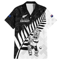 Custom New Zealand Cricket Hawaiian Shirt With Maori Pattern LT05 Black - Polynesian Pride