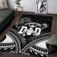 Happy Father's Day Area Rug I Love You Dad Polynesian Style