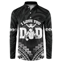 Personalised Happy Father's Day Button Sweatshirt I Love You Dad Polynesian Style