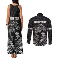 Personalised Happy Father's Day Couples Matching Tank Maxi Dress and Long Sleeve Button Shirt I Love You Dad Polynesian Style