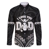 Personalised Happy Father's Day Family Matching Off Shoulder Short Dress and Hawaiian Shirt I Love You Dad Polynesian Style