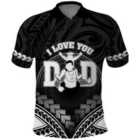 Personalised Happy Father's Day Polo Shirt I Love You Dad Polynesian Style