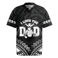 Personalised Happy Father's Day Rugby Jersey I Love You Dad Polynesian Style