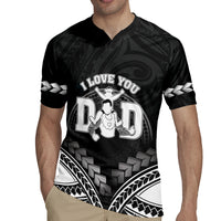 Personalised Happy Father's Day Rugby Jersey I Love You Dad Polynesian Style