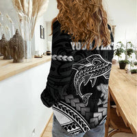 Personalised Happy Father's Day Women Casual Shirt I Love You Dad Polynesian Style