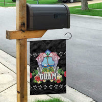Guam Chamorro Garden Flag Tribal Latte Stone With Dolphins Black