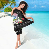 Guam Chamorro Sarong Tribal Latte Stone With Dolphins Black