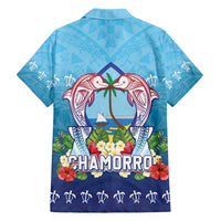 Guam Chamorro Family Matching Puletasi and Hawaiian Shirt Tribal Latte Stone With Dolphins Blue LT05 - Polynesian Pride