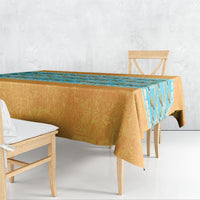 Hawaii Humuhumu Fish Maile Pikake Lei Tablecloth Tribal Tapa Orange Version