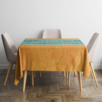 Hawaii Humuhumu Fish Maile Pikake Lei Tablecloth Tribal Tapa Orange Version