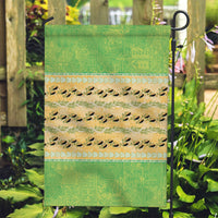 Hawaii Humuhumu Fish Maile Pikake Lei Garden Flag Tribal Tapa Green Version