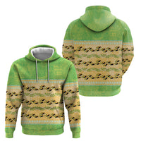 Hawaii Humuhumu Fish Maile Pikake Lei Hoodie Tribal Tapa Green Version