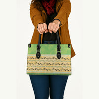 Hawaii Humuhumu Fish Maile Pikake Lei Leather Bag Tribal Tapa Green Version