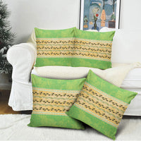 Hawaii Humuhumu Fish Maile Pikake Lei Pillow Cover Tribal Tapa Green Version