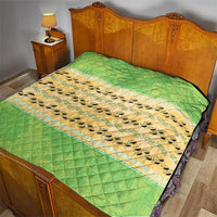 Hawaii Humuhumu Fish Maile Pikake Lei Quilt Tribal Tapa Green Version