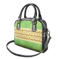 Hawaii Humuhumu Fish Maile Pikake Lei Shoulder Handbag Tribal Tapa Green Version