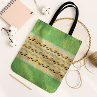 Hawaii Humuhumu Fish Maile Pikake Lei Tote Bag Tribal Tapa Green Version