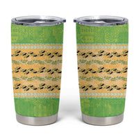 Hawaii Humuhumu Fish Maile Pikake Lei Tumbler Cup Tribal Tapa Green Version