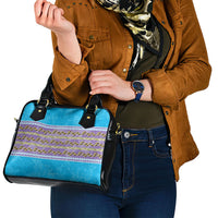 Hawaii Humuhumu Fish Maile Pikake Lei Shoulder Handbag Tribal Tapa Blue Version