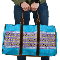 Hawaii Humuhumu Fish Maile Pikake Lei Travel Bag Tribal Tapa Blue Version