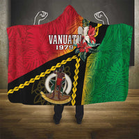 Happy Vanuatu Constitution Day Hooded Blanket Flag Style With Sand Drawing Pattern