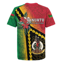 Happy Vanuatu Constitution Day Rugby Jersey Flag Style With Sand Drawing Pattern