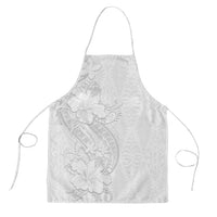 Tokelau White Sunday Apron Elegant Hibiscus Polynesian Tribal Pattern