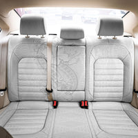 Tokelau White Sunday Back Car Seat Cover Elegant Hibiscus Polynesian Tribal Pattern