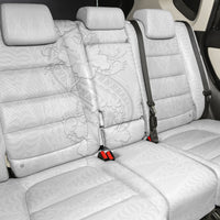 Tokelau White Sunday Back Car Seat Cover Elegant Hibiscus Polynesian Tribal Pattern