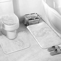 Tokelau White Sunday Bathroom Set Elegant Hibiscus Polynesian Tribal Pattern