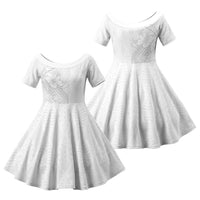 Tokelau White Sunday Family Matching Long Sleeve Bodycon Dress and Hawaiian Shirt Elegant Hibiscus Polynesian Tribal Pattern