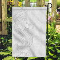 Tokelau White Sunday Garden Flag Elegant Hibiscus Polynesian Tribal Pattern