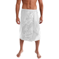 Tokelau White Sunday Lavalava Elegant Hibiscus Polynesian Tribal Pattern