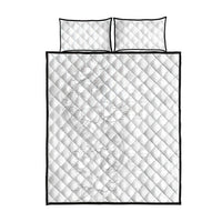 Tokelau White Sunday Quilt Bed Set Elegant Hibiscus Polynesian Tribal Pattern