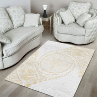 Tonga White Sunday Area Rug Lotu Tamaiti Tongan Kupesi Pattern