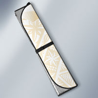 Tonga White Sunday Auto Sun Shade Lotu Tamaiti Tongan Kupesi Pattern