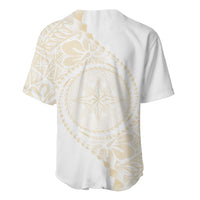 Tonga White Sunday Baseball Jersey Lotu Tamaiti Tongan Kupesi Pattern