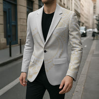 Tonga White Sunday Blazer Lotu Tamaiti Tongan Kupesi Pattern