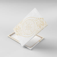 Tonga White Sunday Canvas Wall Art Lotu Tamaiti Tongan Kupesi Pattern
