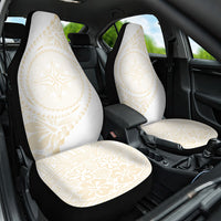 Tonga White Sunday Car Seat Cover Lotu Tamaiti Tongan Kupesi Pattern