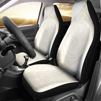 Tonga White Sunday Car Seat Cover Lotu Tamaiti Tongan Kupesi Pattern
