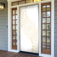 Tonga White Sunday Door Cover Lotu Tamaiti Tongan Kupesi Pattern