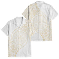 Tonga White Sunday Family Matching Puletasi and Hawaiian Shirt Lotu Tamaiti Tongan Kupesi Pattern